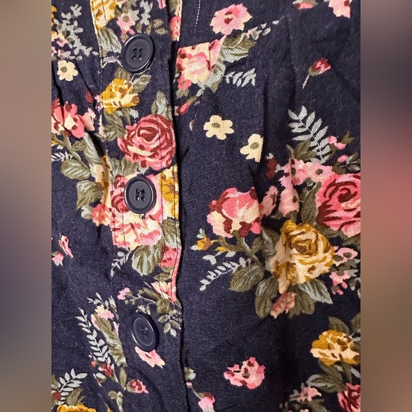 Forever 21 Floral Button-Up Mini Skirt Linen Blend Medium - Picture 2 of 4